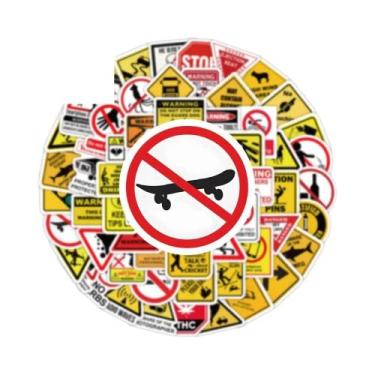 Imagem de Pacote De Adesivos De Sinalização De Advertência Para Skateboard, Moto