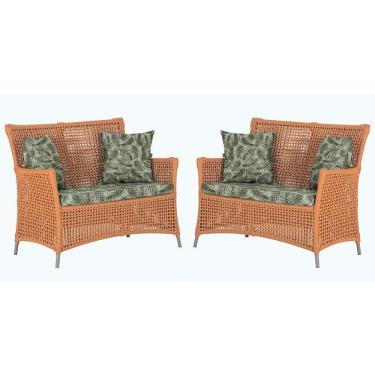 Imagem de 2 Sofás área Externa Igapó Alumínio Fendi Corda Náutica E5 Terra Cota