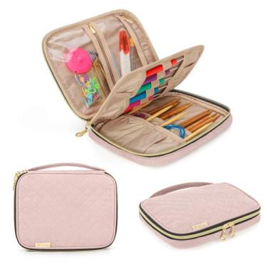 Imagem de Estojo de crochê Yarwo Travel Organizer Dusty Rose Bag