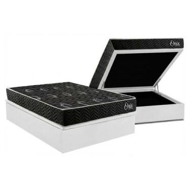 Imagem de Cama Box Baú Casal + Colchão Anatômico Kappesberg D28 Onix + Base CRC 