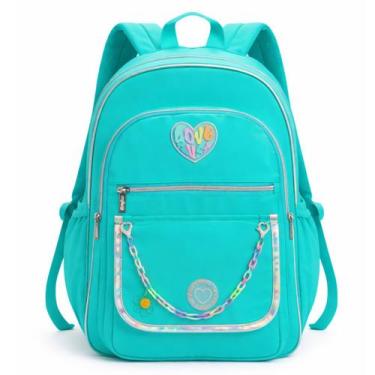 Imagem de Mochila Escolar De Alças Love Just 4 Bolsos Meninas Denlex