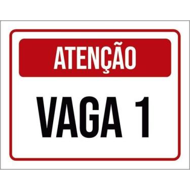 Imagem de Kit 10 Placa Acm Atenção Vaga 1 Vermelha 18X23 - Sinalizo
