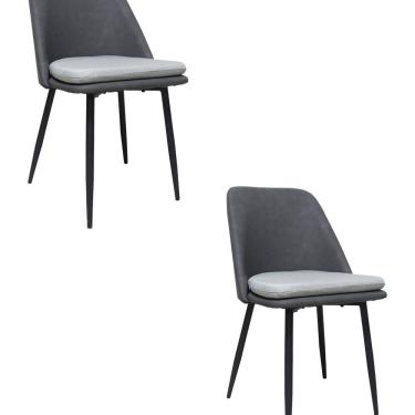 Imagem de Kit 2 Cadeiras para Sala de Jantar Estofada em Couro Quebec Grafiti