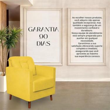 Imagem de Poltrona Angelina Confortavel Luxo reforçada Suede Amarelo - Sonho das