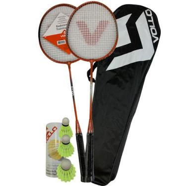 Imagem de Kit Badminton Raquetes Petecas VB002 Vollo Ideal Escolas - Vollo Sport