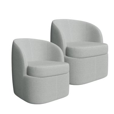 Imagem de Kit 2 Poltronas Carrara com Manta Acrilica Movellu Home