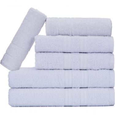 Imagem de Jogo De Toalhas Gigante Itália Soft 2 Banhão + 2 Rosto + 2 Tapete Luxo 100% Algodão - Branco