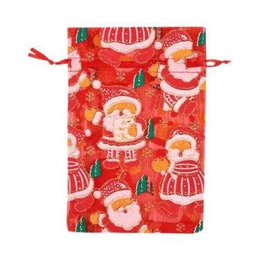 Imagem de Grandes Sacolas De Organza De Natal 10pcs Embalagem Para Presentes Com