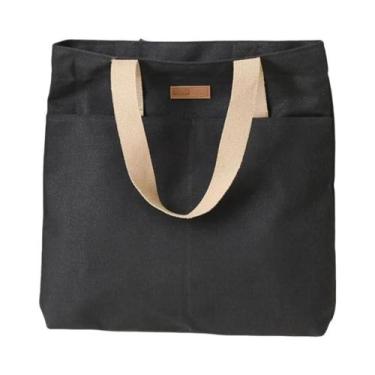 Imagem de Bolsa Tote De Lona Feminina De Grande Capacidade, Prática Para O Dia a