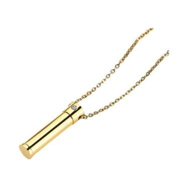 Imagem de Colar Unissex Oco Com Pingente De Cruz Gravada, Urna De Cremação, Port