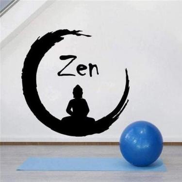 Imagem de Adesivo de parede Zen Buddha Meditation para decoração de casa 45x50cm