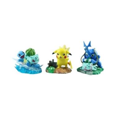 Imagem de Figuras De Cena De Anime Pokémon Pikachu, Squirtle E Bulbasaur De 8-10