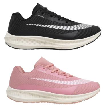 Imagem de Kit 2 Pares Tênis Speed Unissex Moda Fitness Treino Academia Caminhada Corrida-Unissex