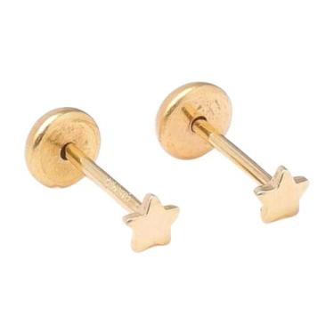 Imagem de Brinco Estrelinha Minúscula Folheado a Ouro para Bebês e Crianças - Fa
