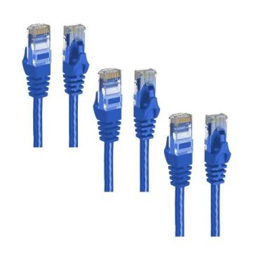 Imagem de Kit 3 Cabos de rede Cat6 Patch Cord Internet Montado 50cm - Zong