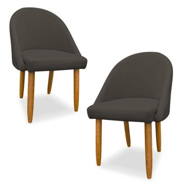 Imagem de Kit 04 Cadeiras Decorativa Estofada Para Sala Recepção Cozinha Lua Star Veludo Bege Do Lar Móveis E Decoração