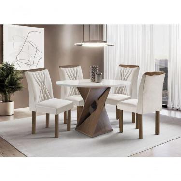 Imagem de Sala De Jantar 4 Cadeiras Vidro 1,0m - Detroit - Sky Móveis