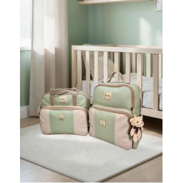 Imagem de Kit Bolsas Média e Mochila Maternidade Bebê Enxoval + Trocador Miellu 