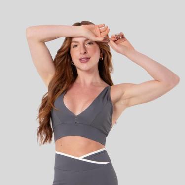 Imagem de Top Fitness Poliamida Decote Alças Finas Roupa para Malhar Academia-Feminino