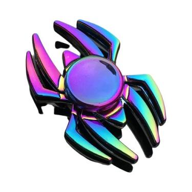 Imagem de Fidget Spinner De Metal Com Gradiente Arco-Íris, Rolamento Silencioso,