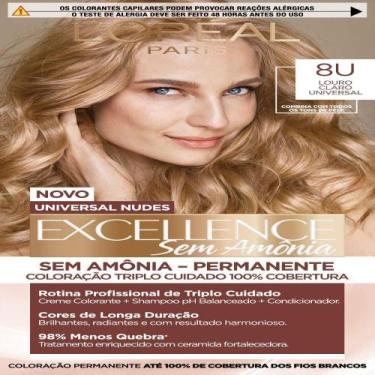 Imagem de Tinta de Cabelo Imédia 8u Louro Claro Universal Sem Amônia - Loréal Im