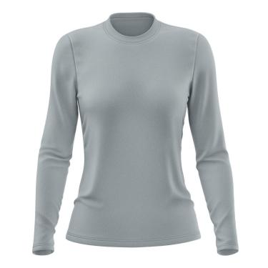 Imagem de Camiseta Manga Longa Feminina Dry Lisa Proteção Solar Treino Praia Gênero:Mulher;Tamanho:M;Cor:-Feminino