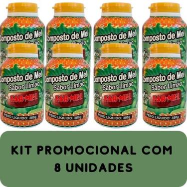 Imagem de Composto Antigripal Farmel Mel e Limão 350g Kit Promocional 8 Unidades