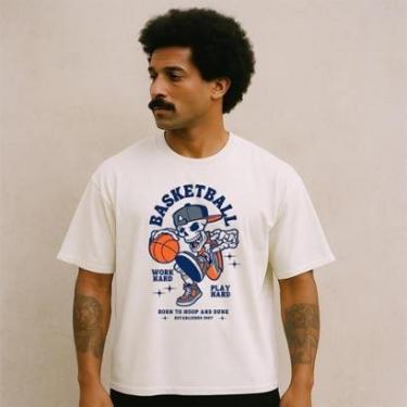 Imagem de Camiseta Oversized Basquete Masculina Algodão Premium-Masculino