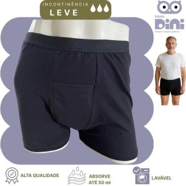 Imagem de Cueca Boxer Absorvente de Urina Adulto Cor:PretoTamanho:P - Mini Dini,