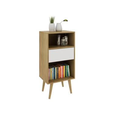 Imagem de Estante para Livros Baixa 1 Gaveta E1715 Natural/Off White - Tecno - T
