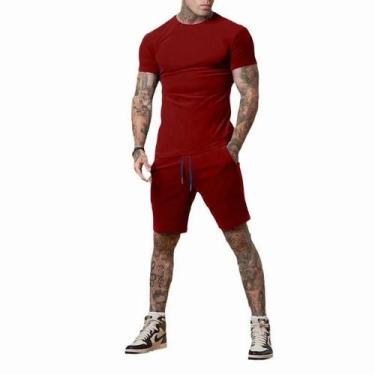 Imagem de Conjunto Esportivo Masculino De Verão, Camiseta Respirável E Shorts, C