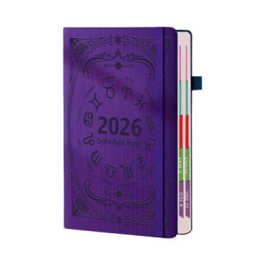 Imagem de Agenda Diária Portátil A5 Em PU Texturizado 2026: Caderno De Calendári