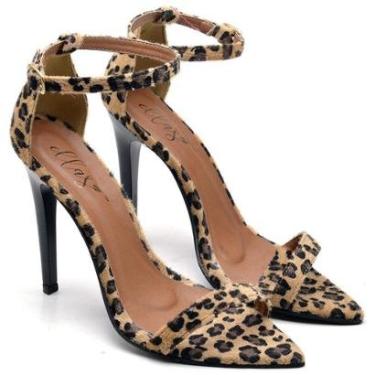 Imagem de Sandália Bico Folha Salto Alto Fino Tiras Finas Pelo Ella's-Feminino