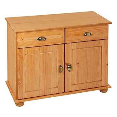 Imagem de IDIMEX Cômoda Madeira Maciça 2 Portas 2 Gavetas Colmar