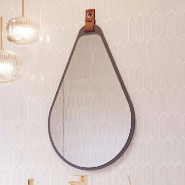 Imagem de Espelho Decorativo Gota 100% Mdf Titanium - Mgm Móveis