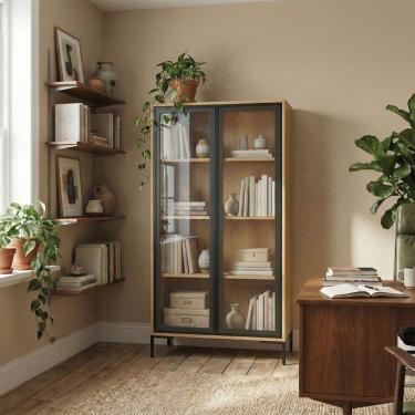 Imagem de Cristaleira Refresh 2 Portas com Vidro Marrom/Preto - Brv