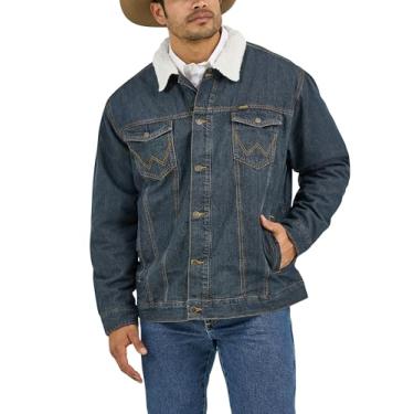 Imagem de Wrangler Jaqueta jeans masculina forrada com corte caubói, Rústico, XGG