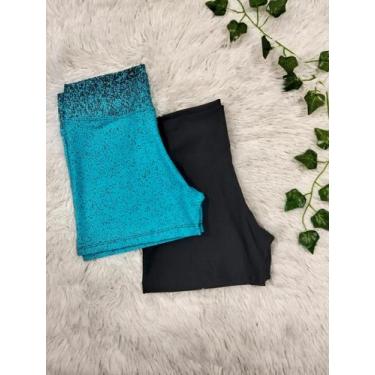 Imagem de Kit 2 Shortinho Degrade + Liso Curto Tendência Feminino - Bella Fitnes