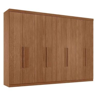 Imagem de Guarda Roupa Casal 8 Portas 4 Gavetas Master New Jatobá Acetinado - Santos Andirá