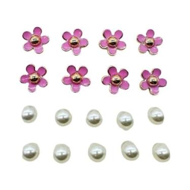 Imagem de Conjunto De Berloques De Pérolas 3D De Margaridas Fofas Para Sandálias