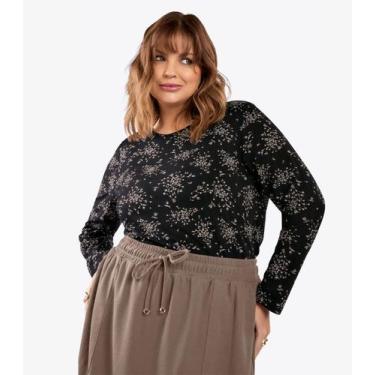 Imagem de Blusa Manga Longa Plus Size Secret Glam Preto, Plus G2, Preto