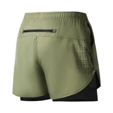 Imagem de Shorts Masculinos De Corrida De Secagem Rápida Pretos, Dupla Camada, P