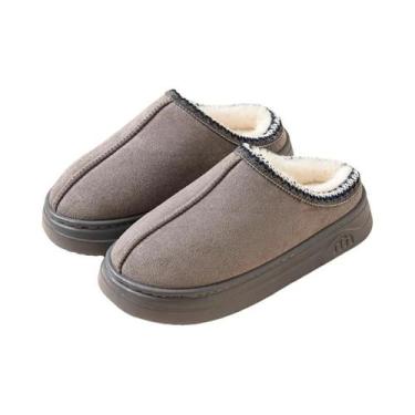 Imagem de Pantufas Femininas De Inverno Com Pelúcia Antiderrapante, Sola Macia, 