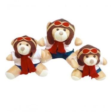 Imagem de Urso Pelúcia Aviador Vermelho 3 Un - SHOPPINGNET