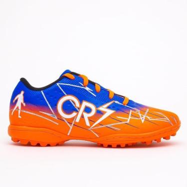 Imagem de Chuteira Crz Futebol Society Grama Sintética profissional, Laranja, 37