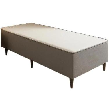 Imagem de Cama Box Alto Nivel Solteiro Ortopédica 88x188x47cm Cor Cinza - Alto N