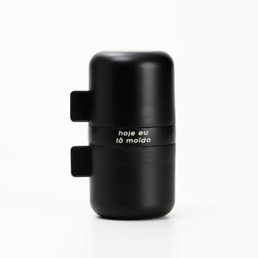 Imagem de Copo Moedor de Café Hoje Tô Moído para Preparar Café Fresquinho em Polipropileno e Aço Inoxidável com Núcleo Cerâmico