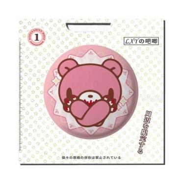 Imagem de Broche Redondo De Urso Rosa Kawaii Em Estilo Anime Para Roupas E Acess