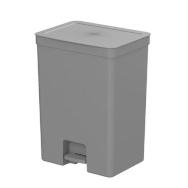 Imagem de Lixeira com pedal Ou 50L Linha Trium, Chumbo