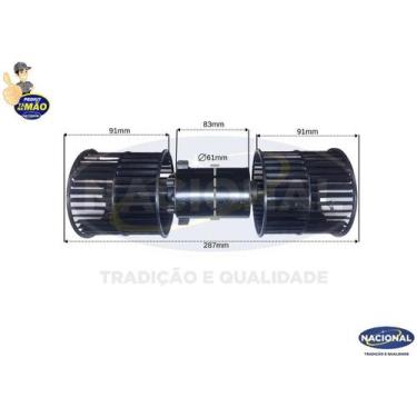 Imagem de Eletroventilador radial duplo t60-79 r100 s/carcaca 1 velocidade 24v c